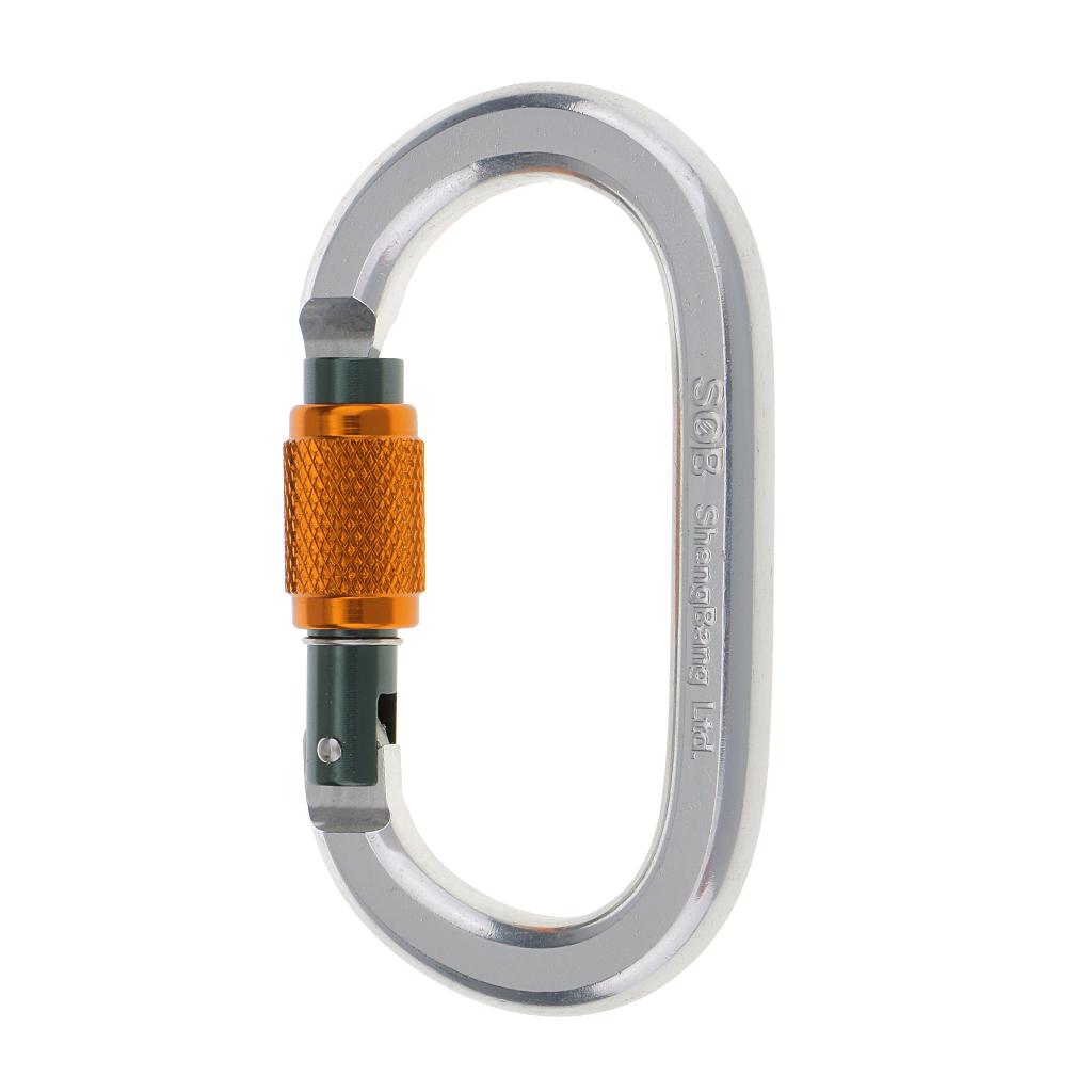 Mountaineering Climbing Carabiner, 22KN Screwgate Locking Rappelling