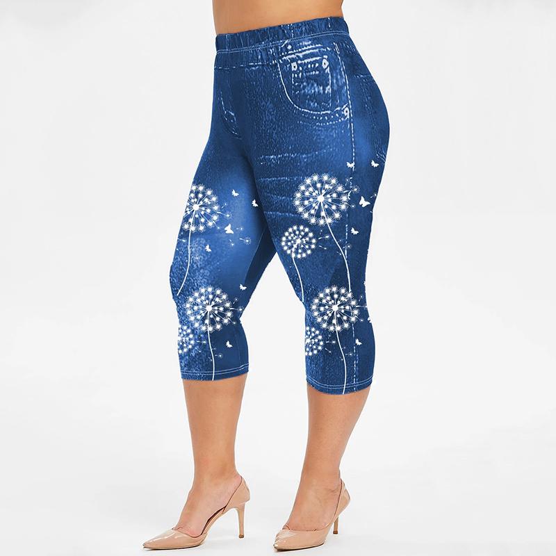 Capri Jeggings Denim Leggings Pants 