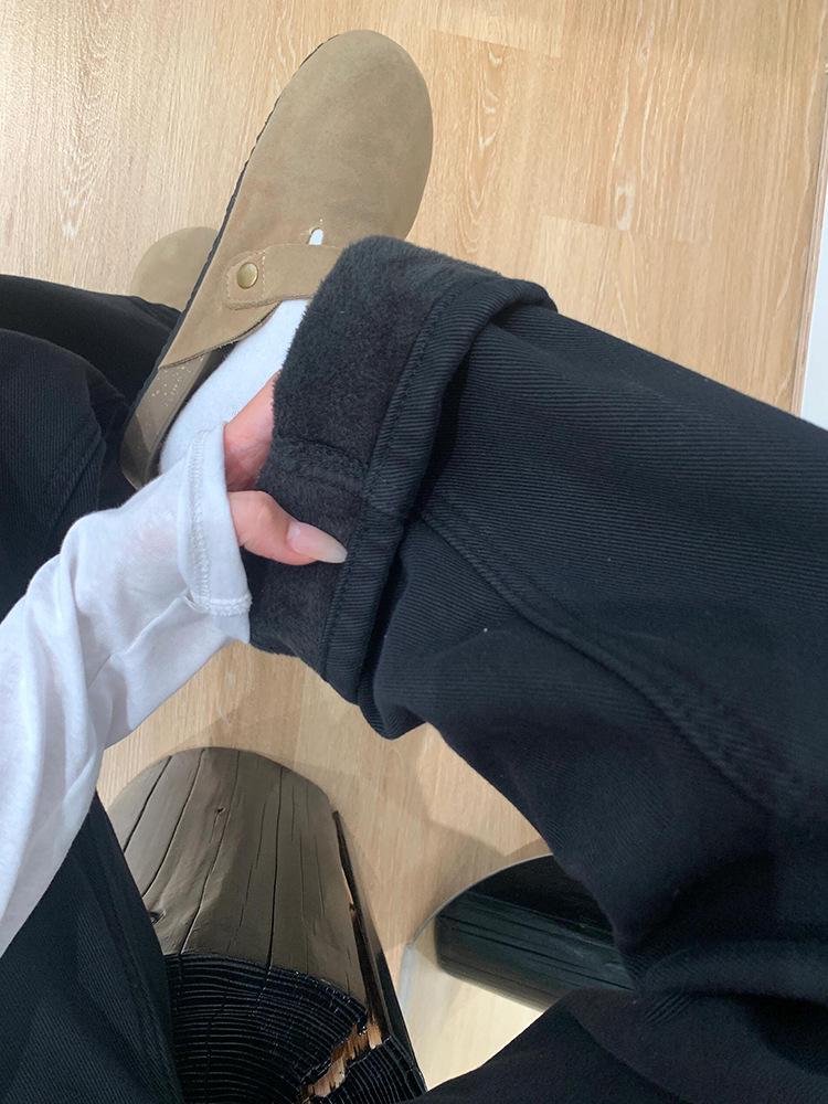 New Plus Size Black Wide Leg High Waist Jeans for Women - Slimming, Loose Drapey Fit, Autumn Wear