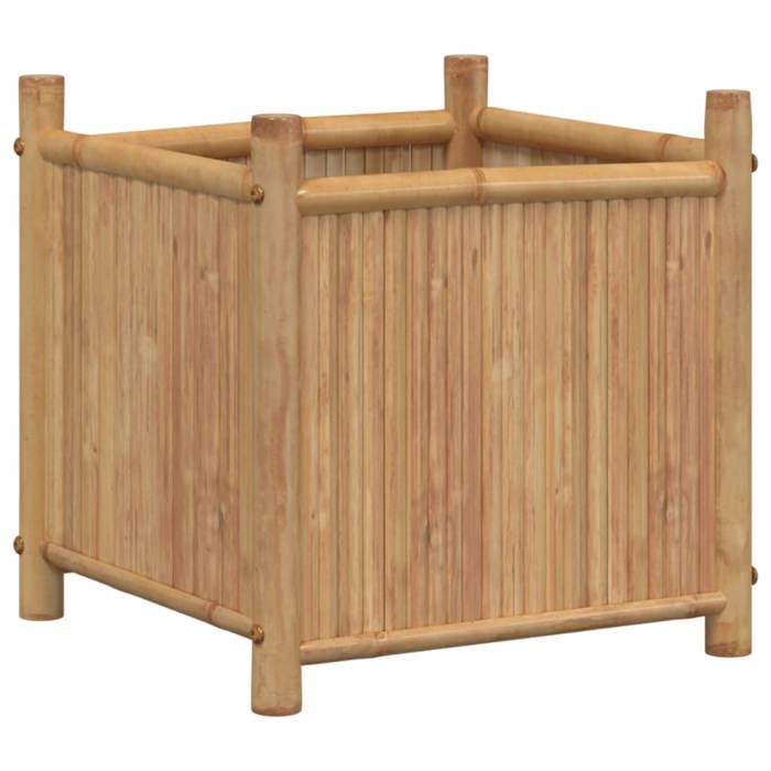VidaXL Jardinière 40x40x40 cm bambou, lit surélevé, pot de fleurs, pot de fleurs, bac à fleurs, pot de jardin, support de 366464