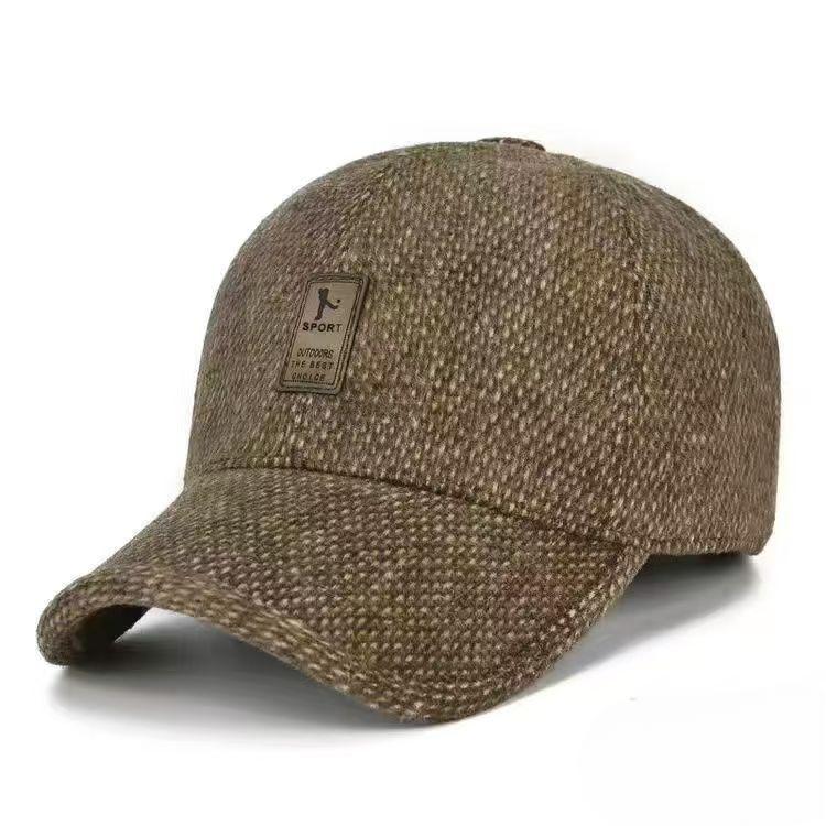 Autumn and Winter Warm Autumn and Winter Men's Outdoor Cold-proof Ear Protection Baseball Cap Casual Plus Velvet Thickened Baseball Hat Dad