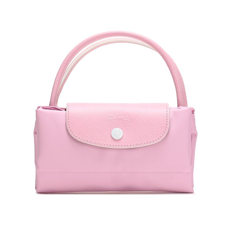 Longchamp Le Pliage Club 23 Solid Color Short Handle Foldable Fabric Canvas Tote Bag Women tote bag Pink 1621619P36