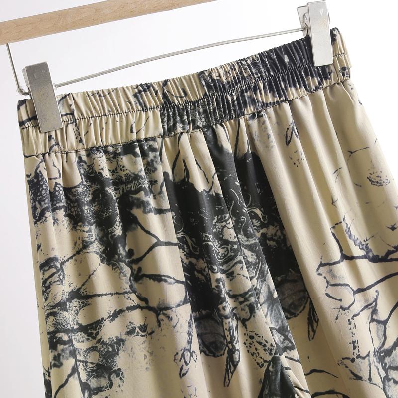 Women's Floral Print High Waist Wide Leg Pants – Flowy Palazzo Trousers (Size 27-33)
