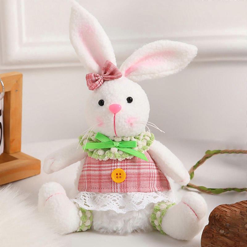 Easter Rabbit Doll Toy Luminous Handmade Lovely Plush Ornament Couple Gift for Table Decoration and Kids Comforting  Brown