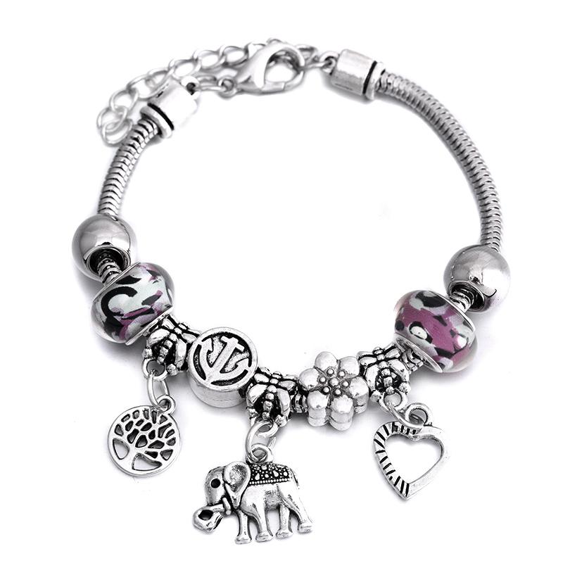 Fashion Glamour Bangle Jewelry 6 Colors Metal Lobster Buckle Snake Chain Beaded Bangles For Women Summer Bracelet Romantic Gift