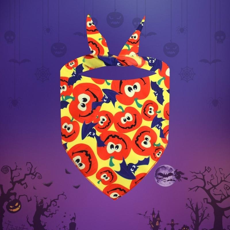 4lots Halloweens Triangular Scarf Permeable Pet Neckerchief Dog Triangles Bib for Dogs Regulable Neck
