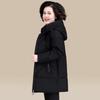 Mother's Down Padded Jacket Women's Winter Clothes Large Size Mid-length Hooded Collar Padded Jacket Jacket Women's Padded Jacket