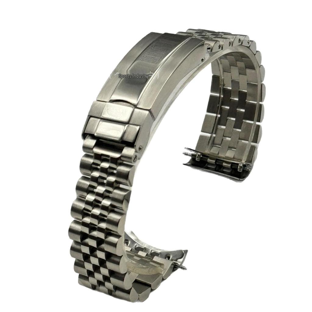 Five-Bull Integrated Buckle for Rolex Oyster Curved End Stainless Steel Watch Band, Men's Bracelet, 20mm/22mm