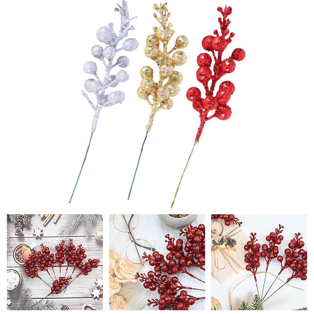 Adorable Artificial Berry Twig Decorations 30pcs Perfect for Festive Decor