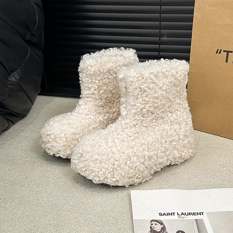 Women's Soft Elastic Winter Warm Cold Padded Snow Boots Thick Bottom Non-slip Wear Outdoor Leisure Sports Plush Cotton Boots