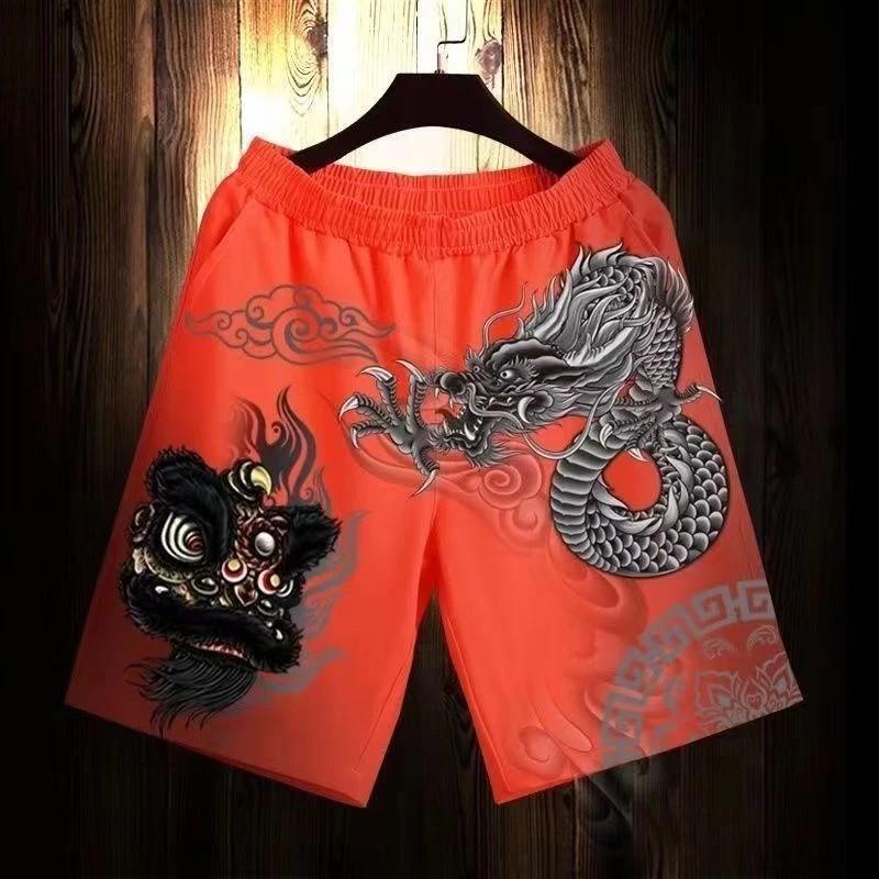 

Lion Dragon Chinese Muay Thai Kickboxing Boxing Training Print Shorts Martial Art Boxer Unisex Men Women Kid Pants Fighting Fitness Gym Sport Workout 3XL