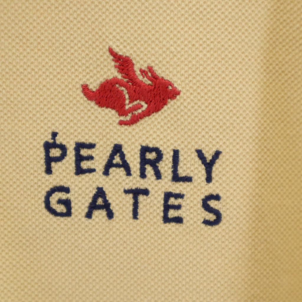 PEARLY GATES made in Japan golf Short sleeve Polo shirt 2 beige Fawn Men's Used