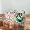 Japanischer Stil Gehämmert Handbemalt Maiglöckchen Kristallglasbecher für Whiskey Tee Wasser