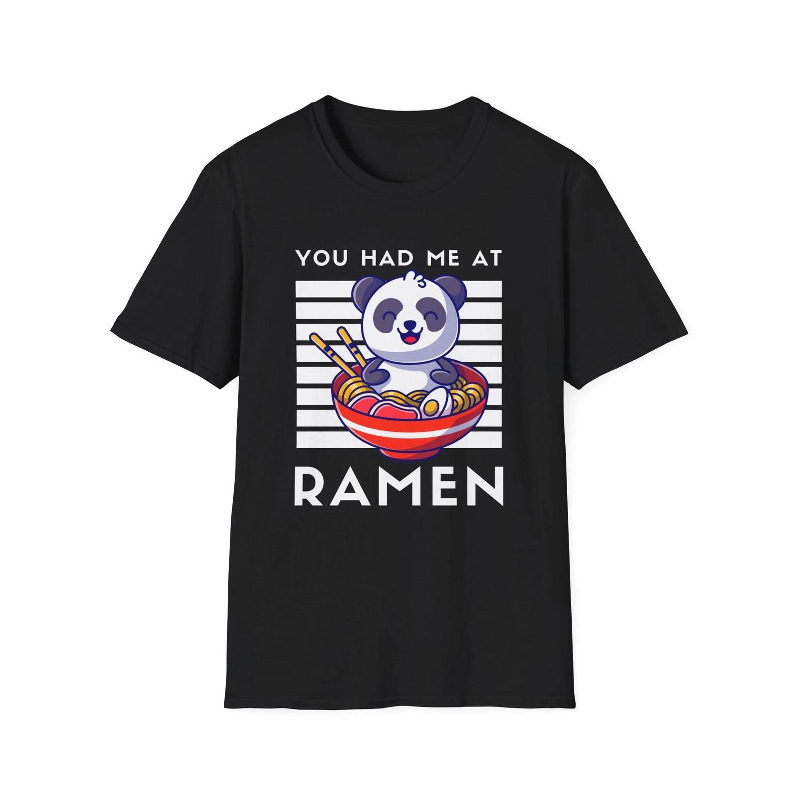 Ramen T shirt with cute panda, Cute Foodie Tee, Funny Gift for Friends 3XL