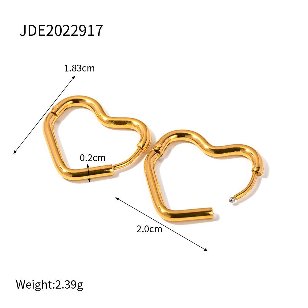 [Геометрические Минималистичные Клипсы Модные Серьги из Титановой Стали в Виде Пятиконечной Звезды и Сердца]