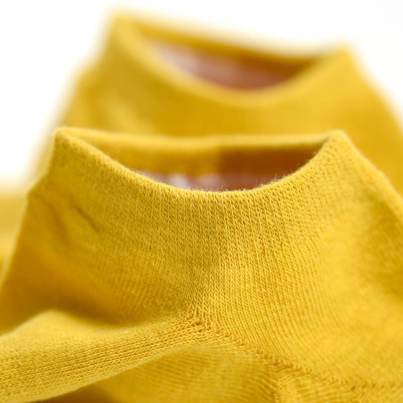 5 Pairs of Socks Men's Sweat Absorbent Cotton Anti Drop Heel Short Shallow Mouth Solid Colour Casual Offset Printed Invisible Sports Boat Socks