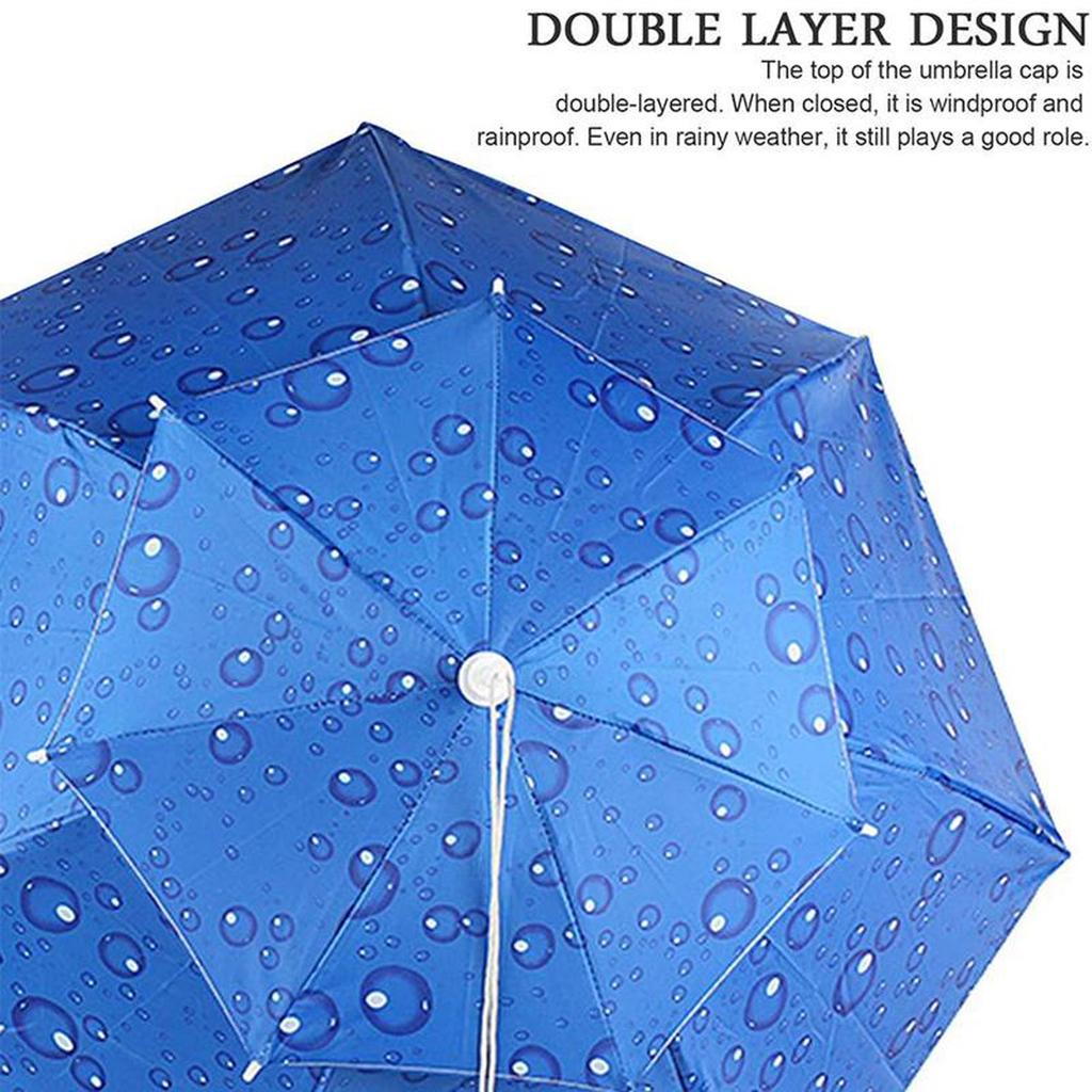 Double Layer Insulated Fishing Umbrella Hat Sun Protection Umbrella Hat Waterproof Breathable