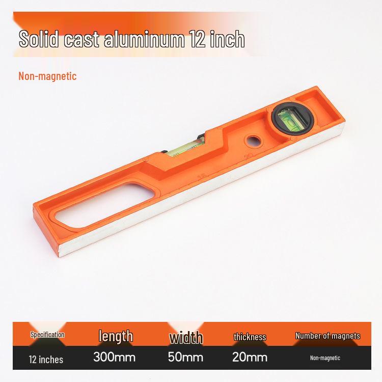 High-Precision Magnetic Spirit Level: Durable Cast Aluminum, Drop-Proof Mini Measuring Ruler.