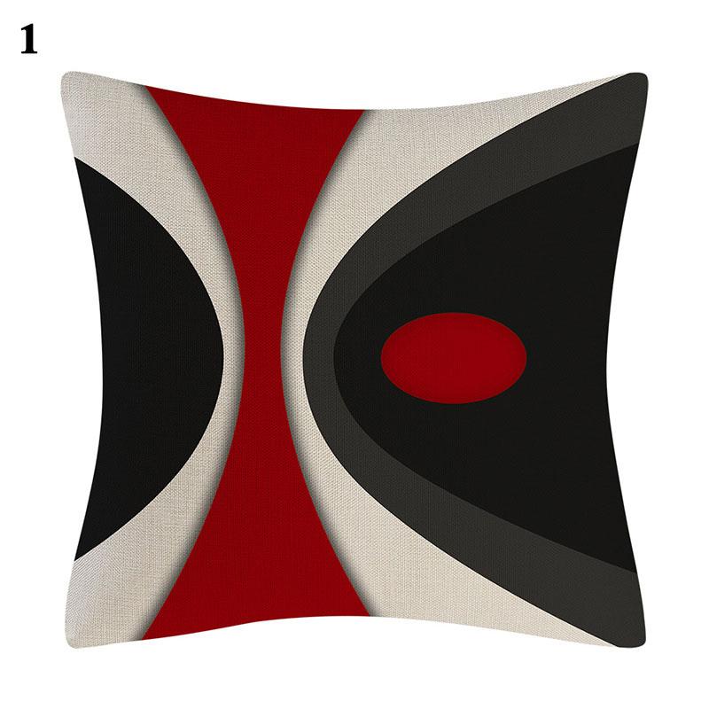 Home Decor Black Red Pillowcase Geometric Pattern Pillowcase Living Room Sofa Decor Cushion Covers Car