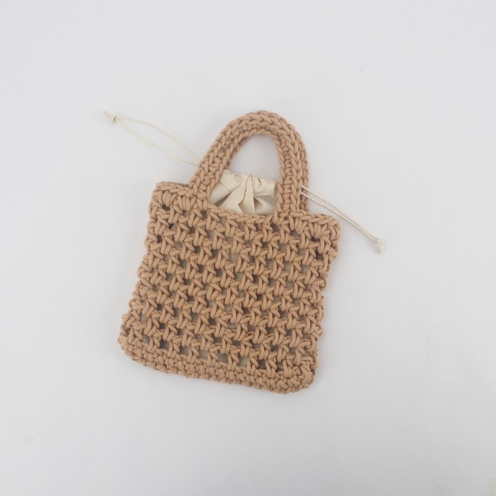 Exquisite Woven Tote Handbag Bohemian Hollowed Out Beach Bag Fashion Crochet Knitted Bag  Travel