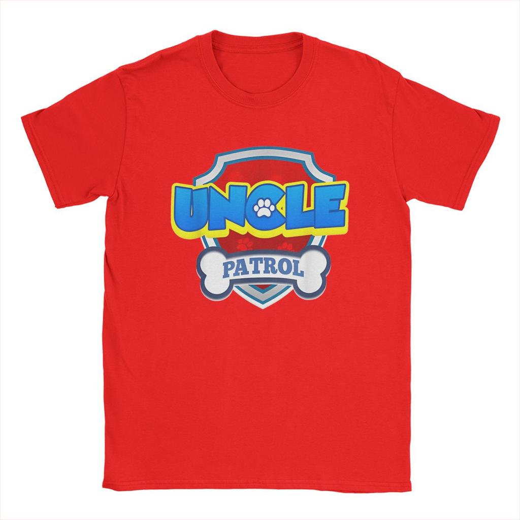 Uncle Patrol T Shirts Men's Cotton Amazing T-Shirts Round Collar Funny Dog Cartoon Tee Shirt Short Sleeve Tops Graphic Printed