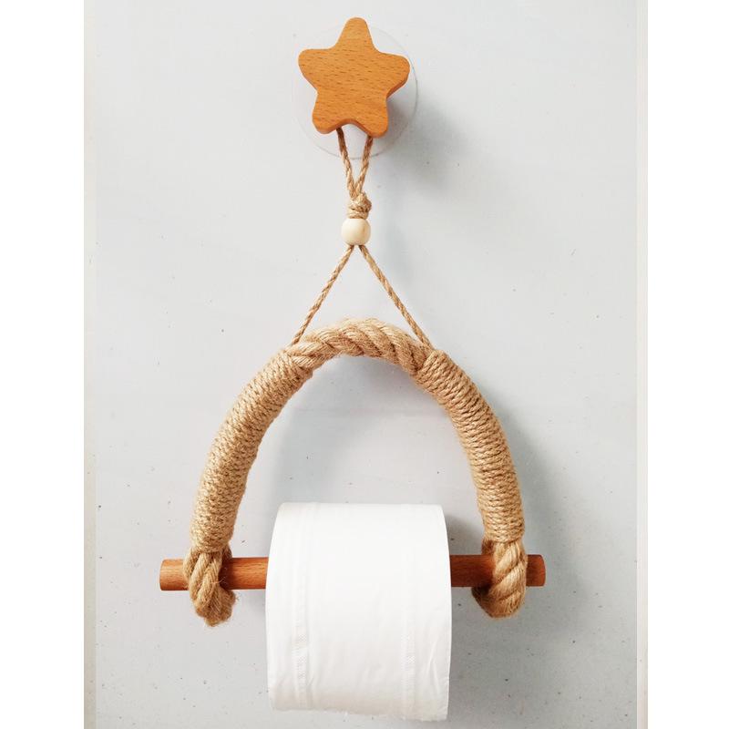 Handgeweven Punch-Free Hennep Touw Toiletpapierhouder Doos