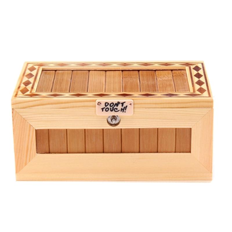 

Amusing Wood Box with Sound, Novelty Gadget for Stress Relief and Laughs Touch Activated Useless Box with Music