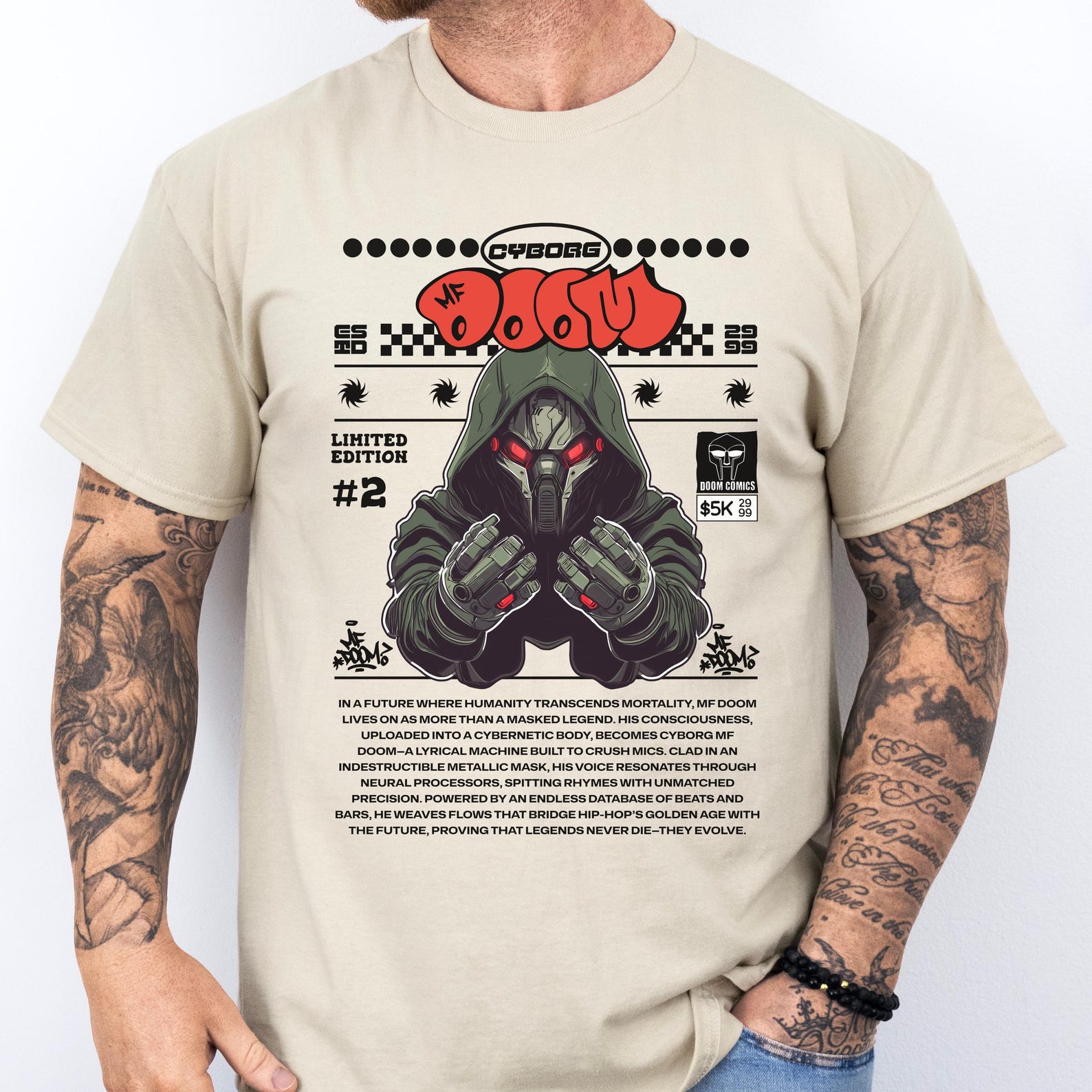 MF DOOM T-Shirt: Limited Edition Cyborg Graphic Tee L