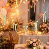 Reusable Bowknot Banner Hanging Pendant DIY Bow Beaded Garland  Wedding Backdrop Wall Decor