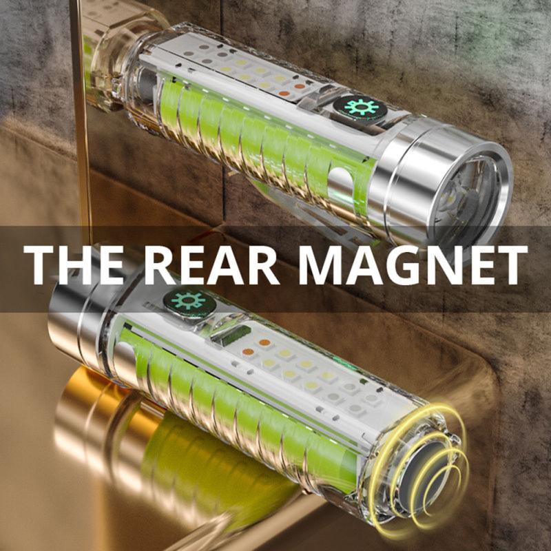 Led Mini Flashlight 3800lm Built-in 1800mah Lithium Battery Multifunctional Super Bright Working