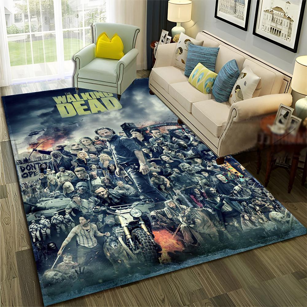 TV Horror The Walking Dead TWD Tappeto per Casa Soggiorno Camera da Letto Divano Zerbino Decorazione, Tappeto Area Gioco Bambini Tappetino Antiscivolo