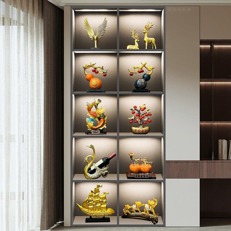 Elegant Chinese-Inspired Resin Decorative Figurines Living Room TV Cabinet Shelf Display Home Decor Gift