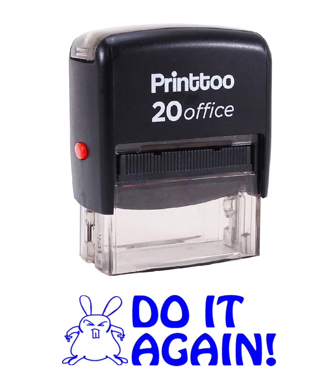 

Printtoo DO IT AGAIN Self Inking Rubber Stamp Office Stationary Custom 14 mm x 38 mm (Approx) синій