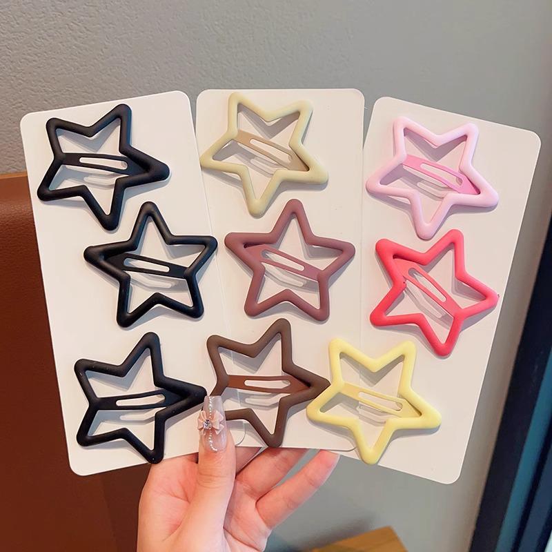 Children's Glitter Star Hair Clips - Cute Bangs Accessories for Girls