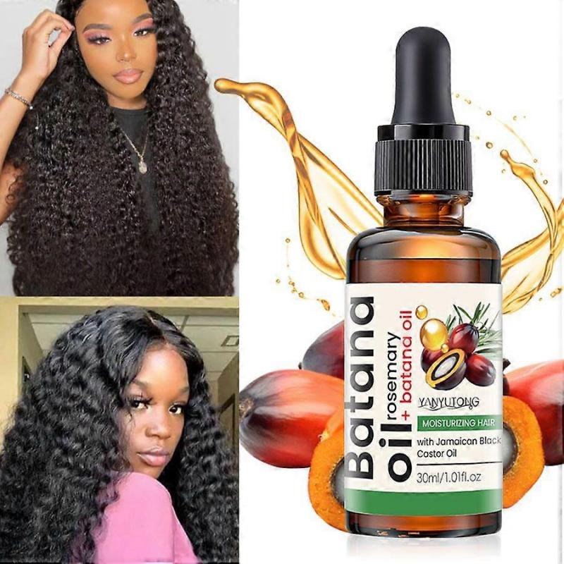 3Pcs Batana Oil, 100% Natural Batana Oil for Hair Growth, Eliminates Split Ends, Prevent Hair Loss, Restores Damaged Hair, 30ml