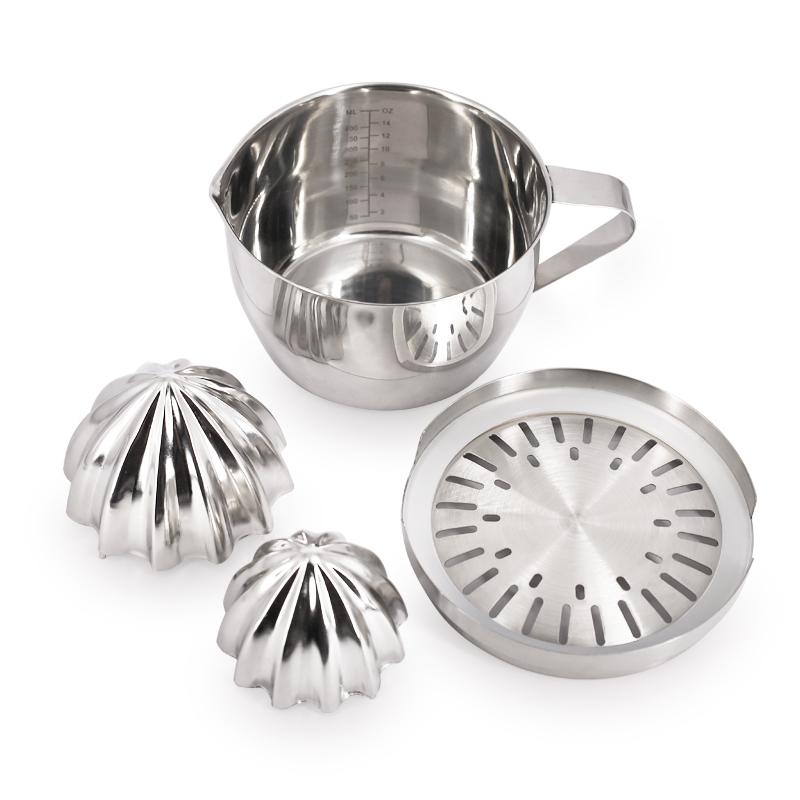 Functional 400ML Double Headed Manual Fruit Juicer Citrus Lemon Squeezer Machine Stainless Steel with Measuring Cup