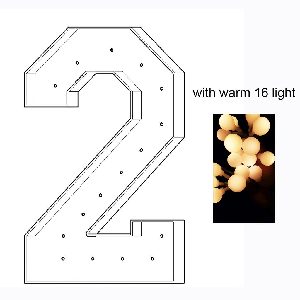 1Pc 73cm/28.7in Light-Up Digital Marquee Balloon Frame for Birthdays,Wedding Anniversaries, Graduation With Lights