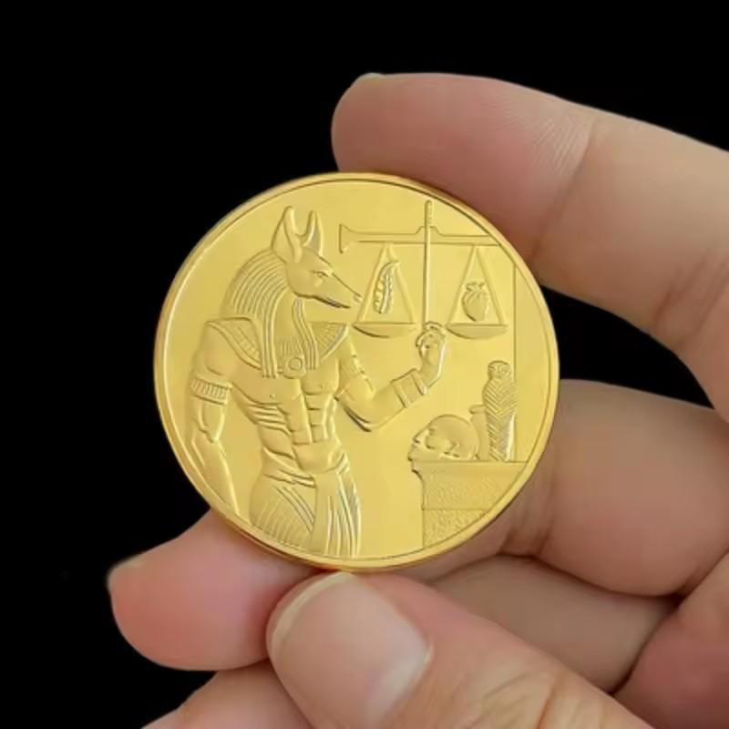 Ancient Egyptian Pharaoh Commemorative Coin Souvenir Dog Head Anubis Collection CoinCoin