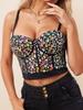 Rose Beauty Barevný drahokamu Bustier Crop Corzet Cami Top