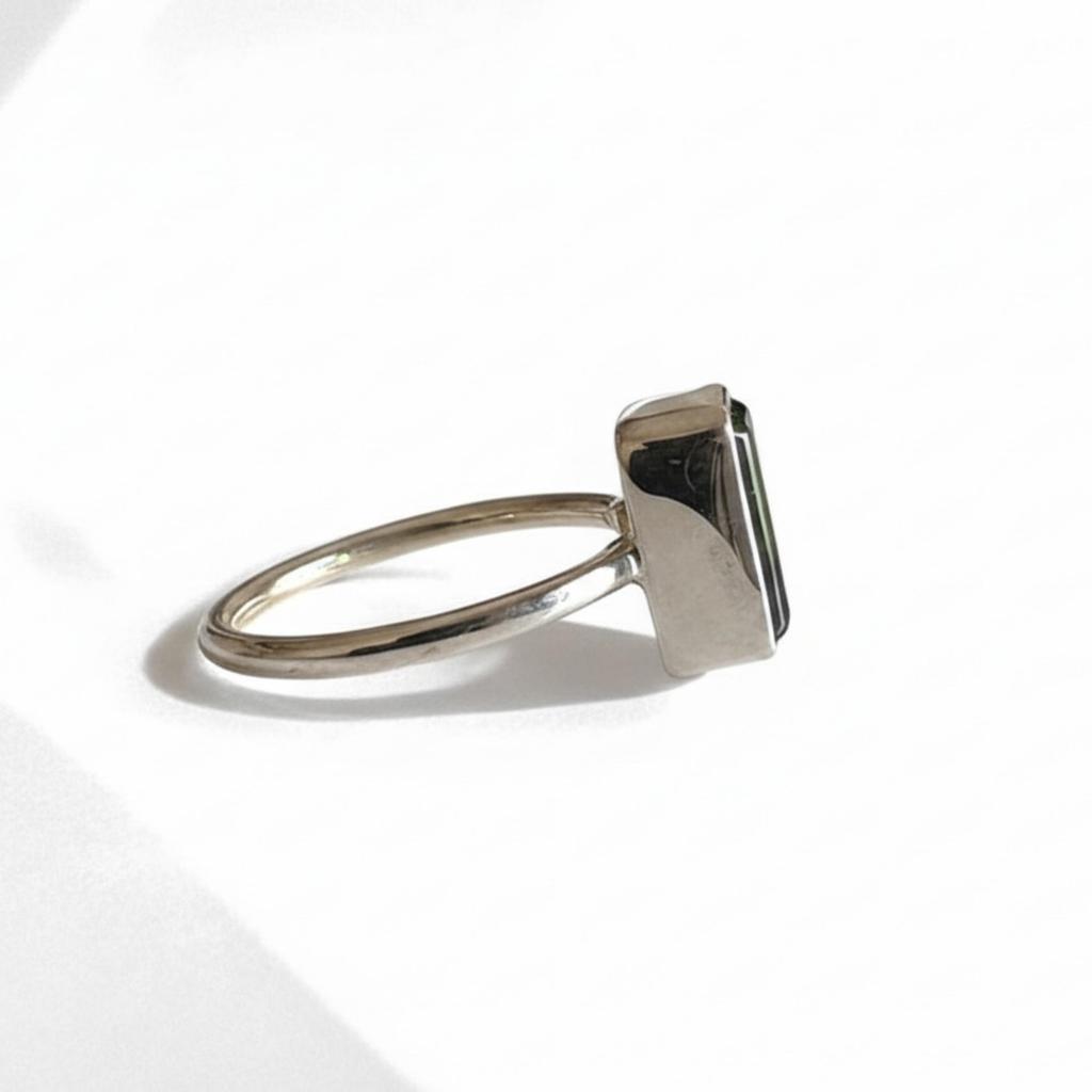 Green Peridot Statement Ring, 925 Solid Sterling Silver, Handmade Minimalist Jewelry, Gift for Her