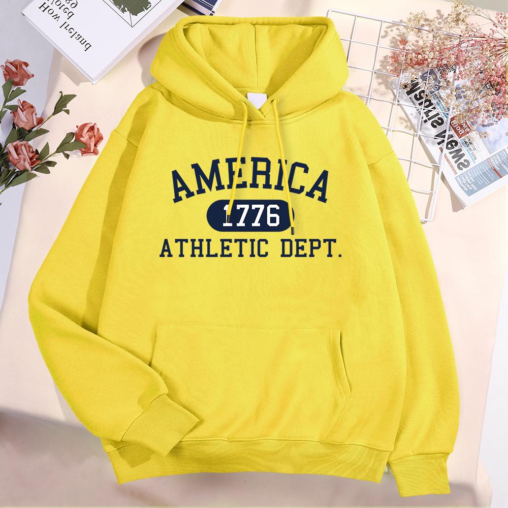 

America 1776 Athletic Dept Letter Hoodie для мужчин и женщин Новый пуловер с капюшоном Crewneck Пуловеры с капюшоном Повседневный пуловер Толстовка 3XL