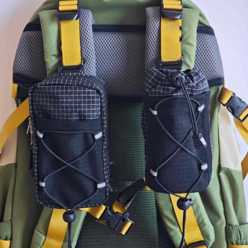 1PC 8×17cm Outdoor Backpack Strap Phone Pouch Water Bottle Holder Clip-on Extender Bag for Hiking Camping Travel Gear Accessorie