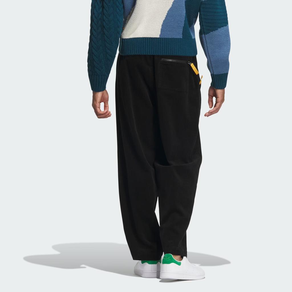 Adidas Originals Solid Color Logo Loose Weave Track Pants Men Bottoms Black IN0991