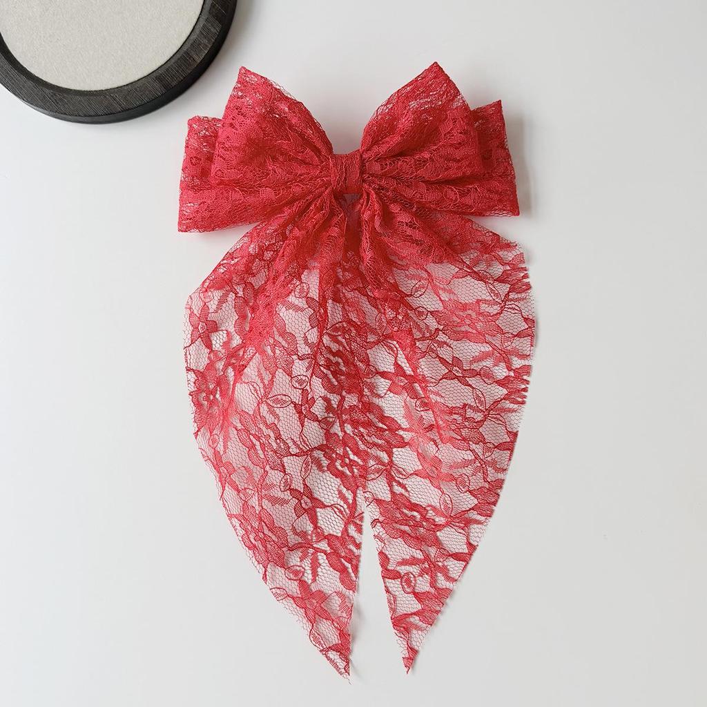 Accesorio para el Cabello Infantil con Lazo de Encaje Pinza para el Cabello Estilo Bosque Dulce Pinza para el Cabello Bordada con Malla de Cinta Elegante para Mujer