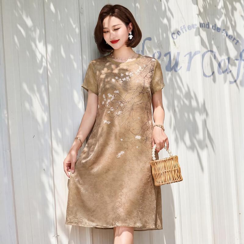 BAOLIANDUO Women's Summer Loose Round-Neck Midi Dress