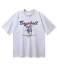BEMIGHTY Baseball Bear Oversized Short Sleeve T-Shirt [Light Gray] (A Type)
