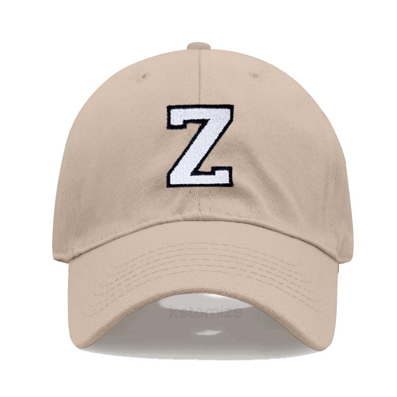 Initial Letter A-Z Embroidered Khaki Baseball Cap for Women Men Fashion Adjustable Soft Cotton Dad Hat Unisex Classic Golf Caps
