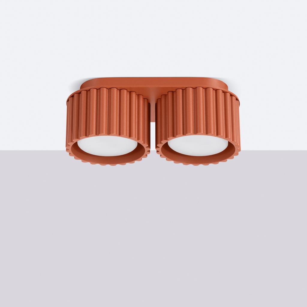 Plafon Aura 2 Gx53 Ochra Czerwona Alu Sollux Sl.1803