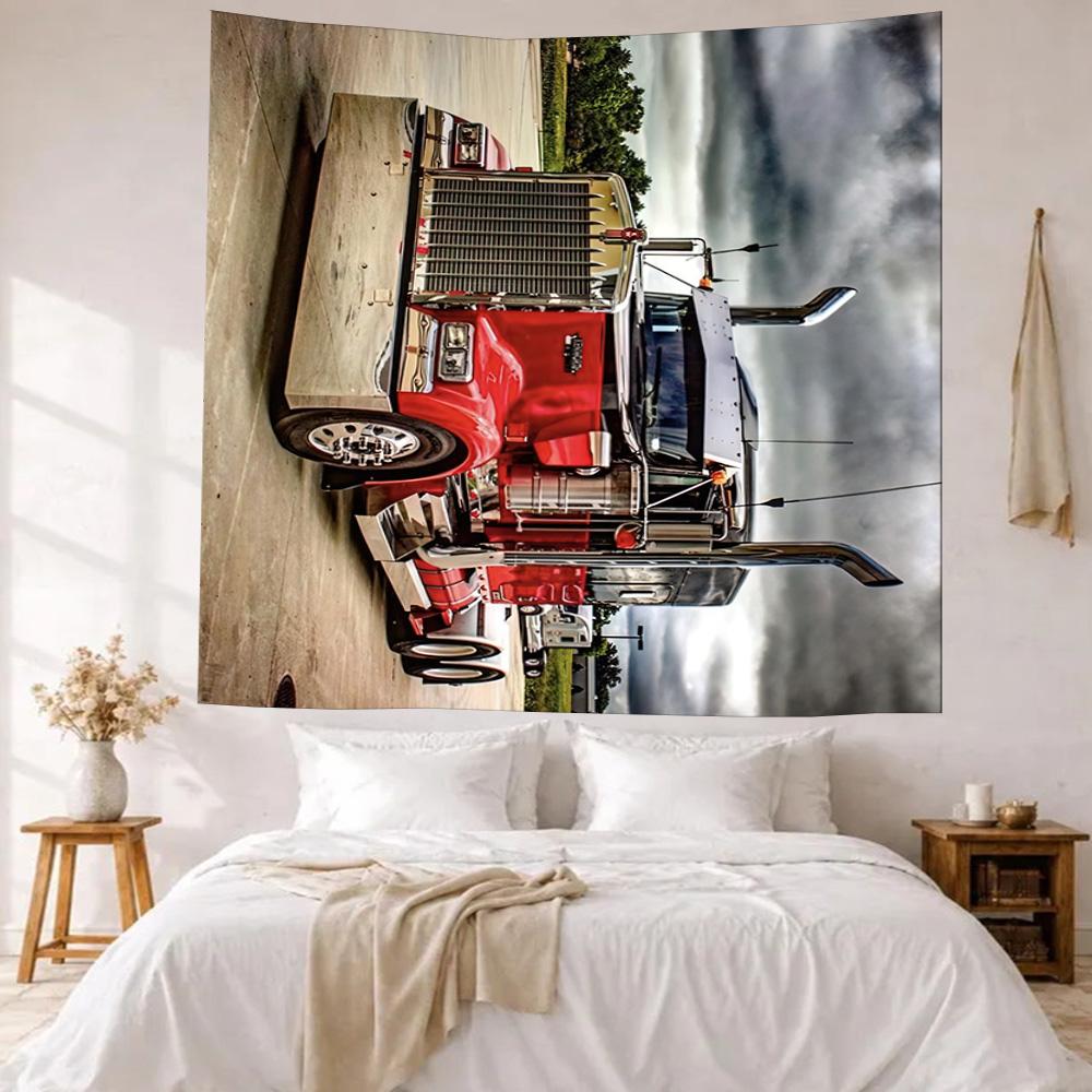 Kw Heavy Trucks Wall Decor Tapestry Art For Pet Memorial Birthdaywedding Party Backdrop Family Gift
