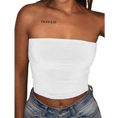 Moda feminina de verão sexy sem pescoço wrap bottom tank top
